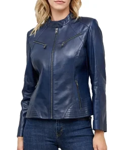 womens-dark-blue-faux-leather-jacket