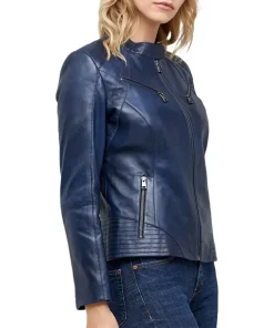 womens-dark-blue-faux-leather-jacket