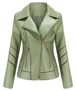 womens-lace-lines-green-faux-leather-jacket