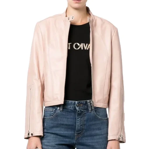 womens-light-pink-fitted-faux-leather-jacket