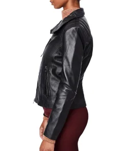 womens-long-collar-black-faux-leather-biker-jacket