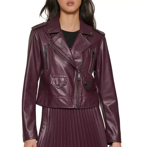womens-maroon-faux-leather-moto-jacket