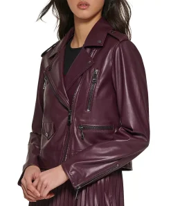 womens-maroon-faux-leather-moto-jacket