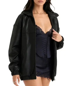 womens-oversize-black-faux-leather-bomber-jacket