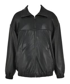 womens-oversize-black-faux-leather-bomber-jacket
