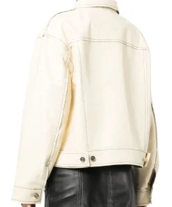 womens-oversized-cream-faux-leather-trucker-jacket