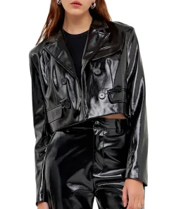 womens-shiny-black-faux-leather-crop-jacket