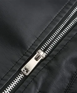 womens-slim-fit-black-faux-leather-zip-up-jacket