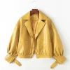 womens-snap-button-yellow-faux-leather-bomber-jacket