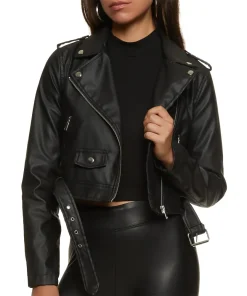 womens-solid-black-faux-leather-moto-jacket