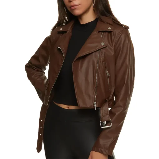 womens-solid-brown-faux-leather-moto-jacket