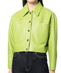 womens-spread-collar-green-faux-leather-jacket