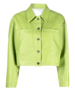 womens-spread-collar-green-faux-leather-jacket