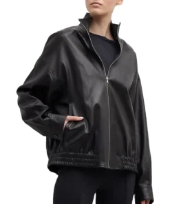 womens-stand-collar-black-faux-leather-track-jacket