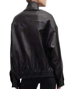womens-stand-collar-black-faux-leather-track-jacket