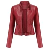 womens-stand-collar-red-faux-leather-short-jacket