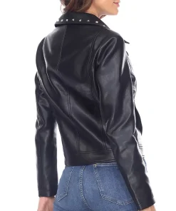 womens-studded-collar-black-faux-leather-jacket