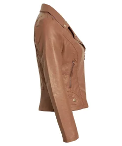 womens-tan-brown-faux-leather-biker-jacket
