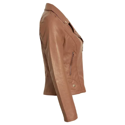 womens-tan-brown-faux-leather-biker-jacket