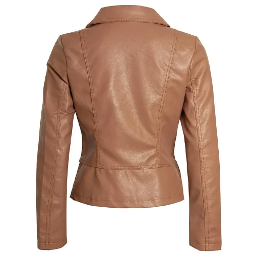womens-tan-brown-faux-leather-biker-jacket