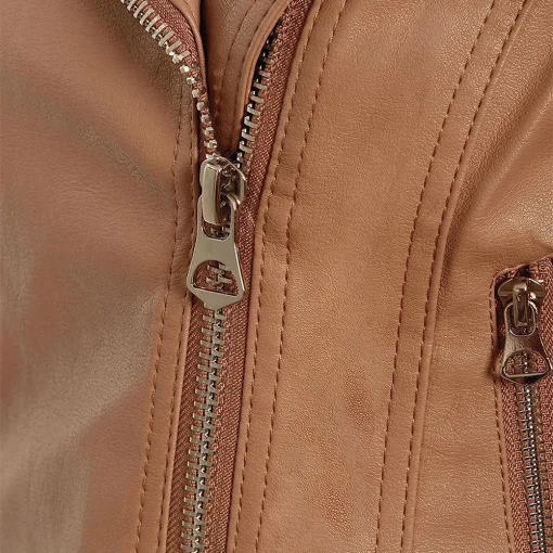 womens-tan-brown-faux-leather-biker-jacket
