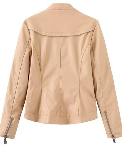 womens-zip-up-beige-faux-leather-biker-jacket