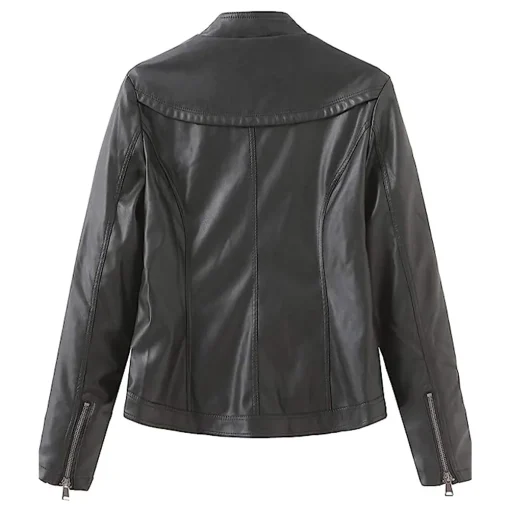 womens-zip-up-black-faux-leather-moto-biker-jacket