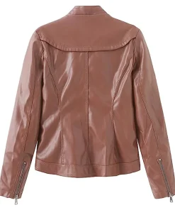 womens-zip-up-brown-faux-leather-biker-jacket