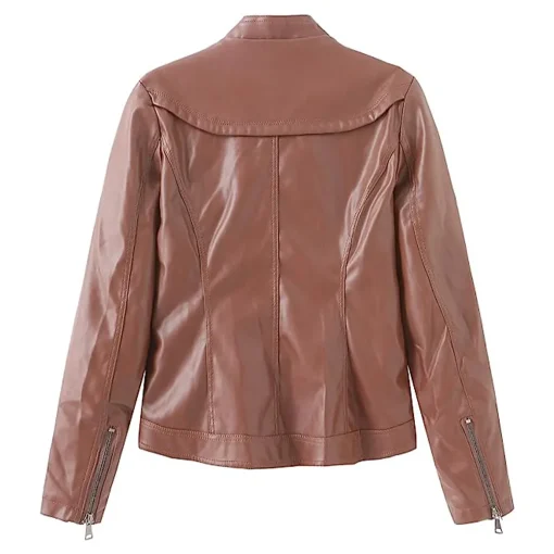 womens-zip-up-brown-faux-leather-biker-jacket