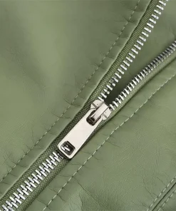 womens-zip-up-green-faux-leather-slim-fit-jacket