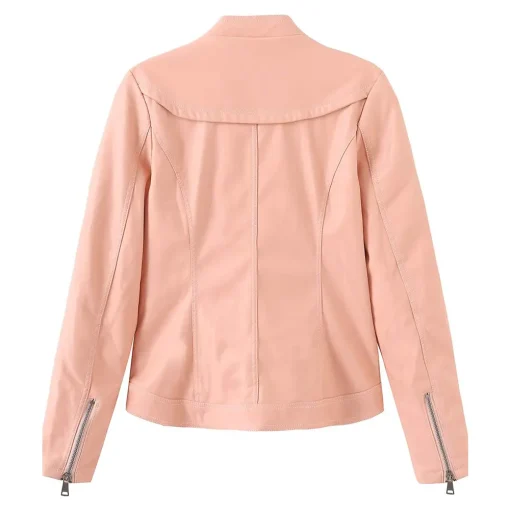 womens-zip-up-pink-faux-leather-biker-jacket