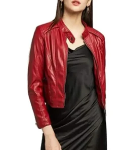 womens-zip-up-red-faux-leather-biker-jacket