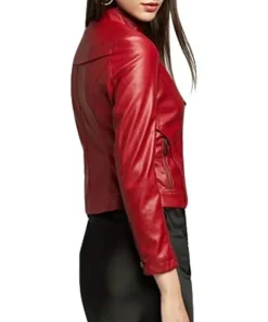 womens-zip-up-red-faux-leather-biker-jacket