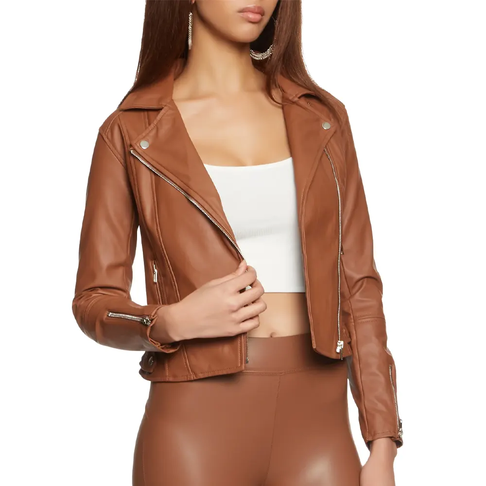 womens-zipper-detail-cognac-faux-leather-moto-jacket-2 womens-zipper-detail-cognac-faux-leather-moto-jacket