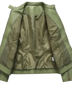 womens-zipper-green-faux-leather-biker-jacket