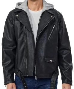 mens-asymmetric-zip-black-faux-leather-hooded-jacket