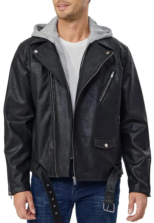 mens-asymmetric-zip-black-faux-leather-hooded-jacket