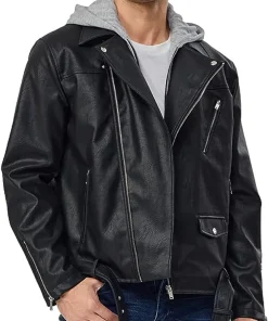 mens-asymmetric-zip-black-faux-leather-hooded-jacket
