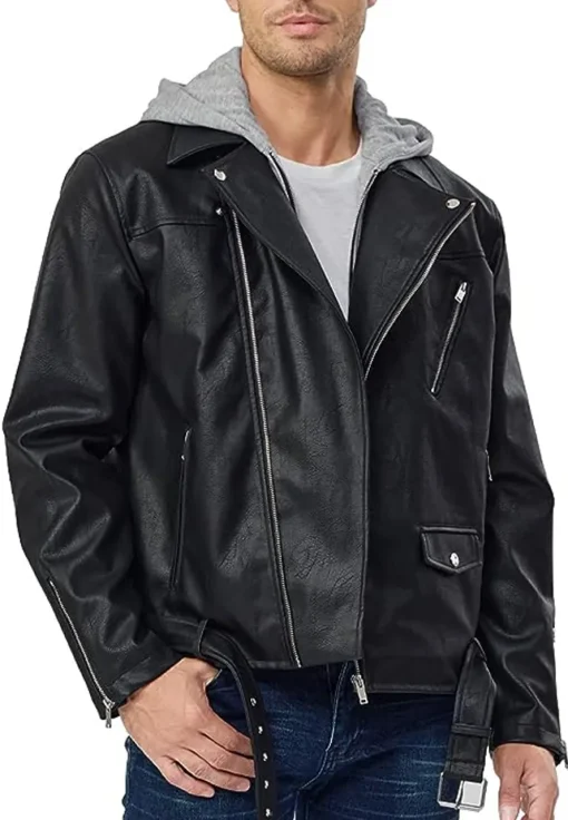 mens-asymmetric-zip-black-faux-leather-hooded-jacket