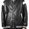 mens-black-and-white-faux-leather-bomber-jacket