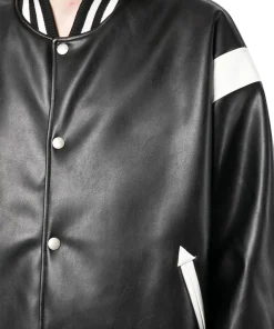 mens-black-and-white-faux-leather-bomber-jacket