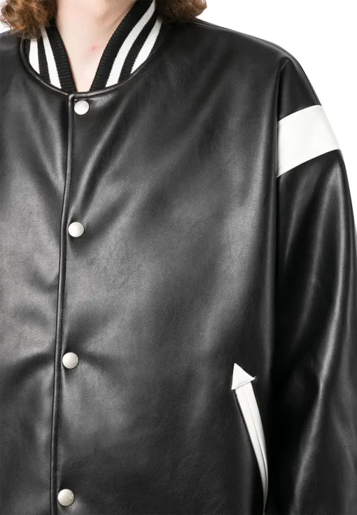 mens-black-and-white-faux-leather-bomber-jacket
