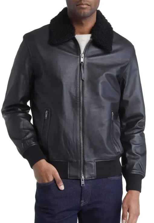 mens-black-faux-leather-bomber-jacket-with-shearling-collar
