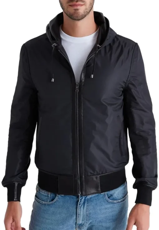 mens-black-faux-leather-motorcycle-bomber-jacket-with-hood