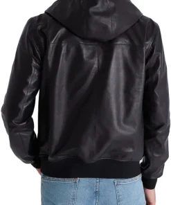 mens-black-faux-leather-motorcycle-bomber-jacket-with-hood