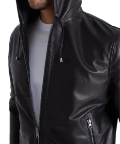 mens-black-faux-leather-motorcycle-bomber-jacket-with-hood