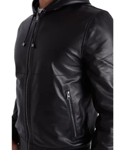 mens-black-faux-leather-motorcycle-bomber-jacket-with-hood