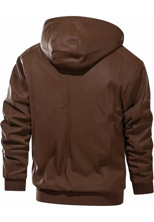 mens-casual-brown-faux-leather-bomber-jacket-with-removable-hood