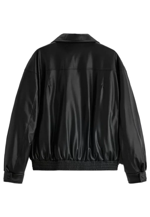 mens-classic-collar-black-faux-leather-bomber-jacket