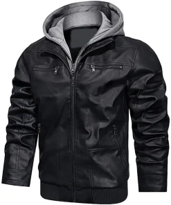 mens-coffee-faux-leather-bomber-jacket-with-removable-hood
